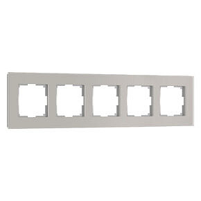 Рамка на 5 постов Senso Werkel W0043117 (Стекло матовое, дымчатый soft-touch)