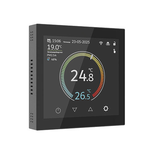 Сенсорный терморегулятор с LCD дисплеем с функцией WI-FI Werkel W1851108 Черный глянцевый