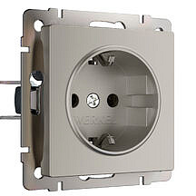 Розетка с заземлением Werkel W1271004 Дымчатый матовый