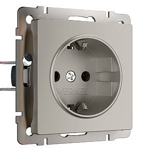 Розетка с заземлением Werkel W1271004 Дымчатый матовый