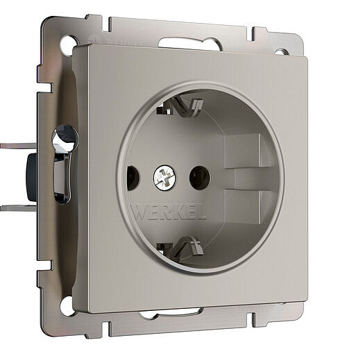 Розетка с заземлением Werkel W1271004 Дымчатый матовый