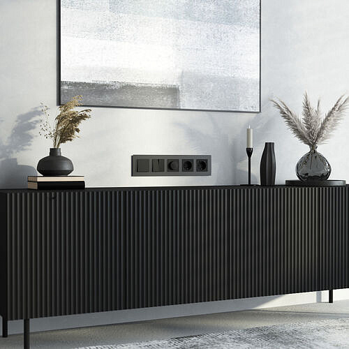 Рамка на 5 постов Senso Werkel W0053108 (Стекло матовое, черный soft-touch)