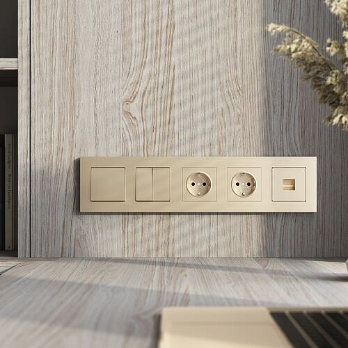 Рамка Slab на 5 постов Werkel W0052911 Шампань матовый