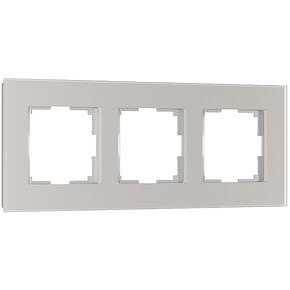 Рамка на 3 поста Senso Werkel W0033117 (Стекло матовое, дымчатый soft-touch)