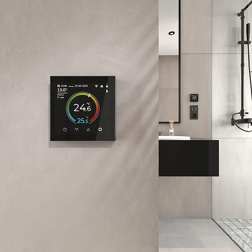 Сенсорный терморегулятор с LCD дисплеем с функцией WI-FI Werkel W1851108 Черный глянцевый