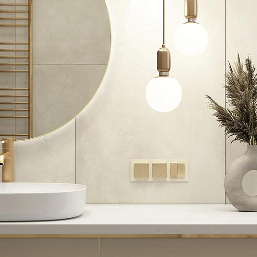 Розетка влагозащ. с зазем. с защит. крышкой и шторками Werkel W1171210 Шампань рифленый