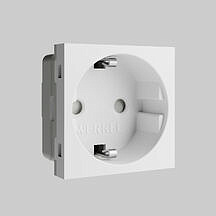 Модульная розетка с заземлением и шторками 45*45 Werkel W1171160 (белый)