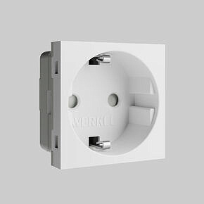 Модульная розетка с заземлением и шторками 45*45 Werkel W1171160 (белый)