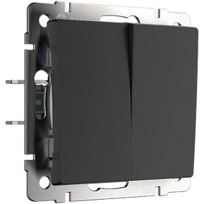 Выключатель двухклавишный проходной Werkel W1122008 Черный матовый