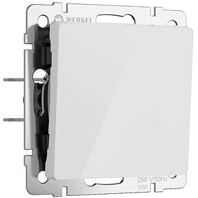 Выключатель одноклавишный Werkel W1110041 Белый акрил