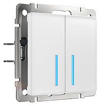 Сенсорный выключатель двухклавишный с функцией Wi-Fi Werkel W4520601 Белый