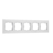 Рамка на 5 постов Senso Werkel W0043101 (Стекло матовое, белый soft-touch)