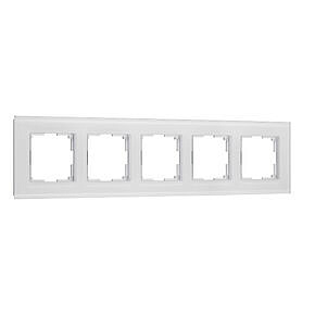 Рамка на 5 постов Senso Werkel W0043101 (Стекло матовое, белый soft-touch)
