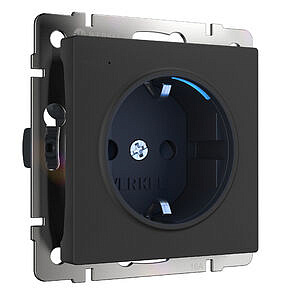 Розетка с заземлением и подсветкой Werkel W1171408 Черный матовый