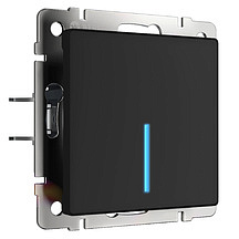 Сенсорный выключатель одноклавишный с функцией Wi-Fi W4510608 Werkel Черный