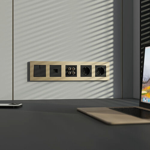 Рамка Slab на 5 постов Werkel W0052911 Шампань матовый