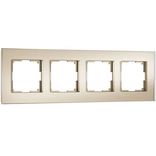 Рамка на 4 поста Senso Werkel W0043111 (Стекло матовое, шапань soft-touch)
