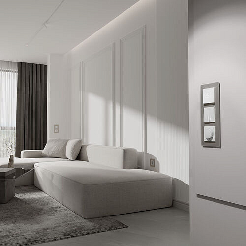 Рамка на 3 поста Senso Werkel W0033117 (Стекло матовое, дымчатый soft-touch)