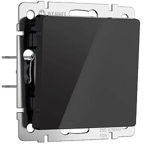 Выключатель одноклавишный Werkel W1110048 Черный акрил