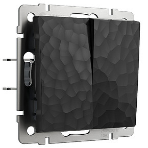 Выключатель двухклавишный Werkel W1220008 Hammer Черный