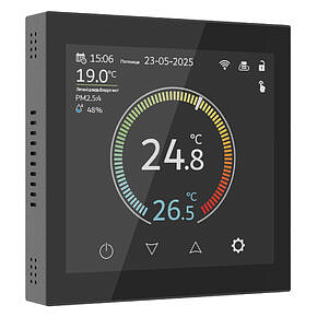 Сенсорный терморегулятор с LCD дисплеем с функцией WI-FI Werkel W1851108 Черный глянцевый