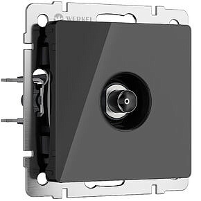 ТВ-розетка оконечная Werkel W1183048 Черный акрил