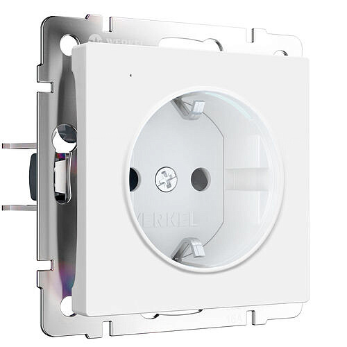 Розетка с белой подсветкой и заземлением Werkel W1171461 Белый матовый