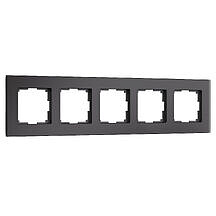 Рамка на 5 постов Senso Werkel W0053108 (Стекло матовое, черный soft-touch)