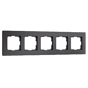 Рамка на 5 постов Senso Werkel W0053108 (Стекло матовое, черный soft-touch)