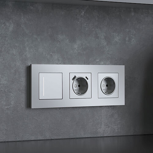 Рамка Slab на 3 поста Werkel W0032965 Серебро матовый