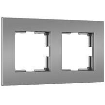 Рамка Slab на 2 поста Werkel W0022965 Серебро матовый