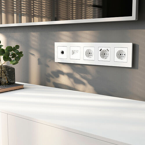 Рамка Slab на 5 постов Werkel W0052961 Белый матовый