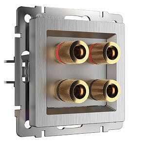 Акустическая розетка х4 Werkel WL09-AUDIOx4 Серебряный рифленый