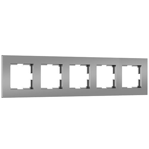 Рамка Slab на 5 постов Werkel W0052965 Серебряный матовый