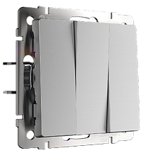 Выключатель трехклавишный Werkel W1130006 Серебряный глянцевый