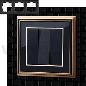 Рамка Palacio на 3 поста Werkel WL17-Frame-03 Золото / черный