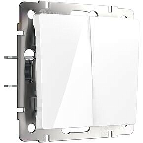 Перекрестный переключатель двухклавишный Werkel W1123001 Белый глянцевый