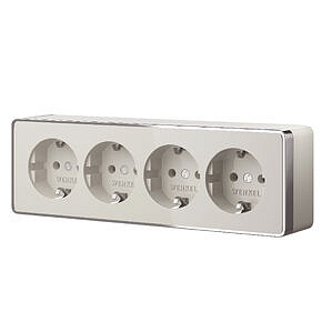 Розетка четверная с заземлением и шторками Gallant W5072204 Слоновая Кость