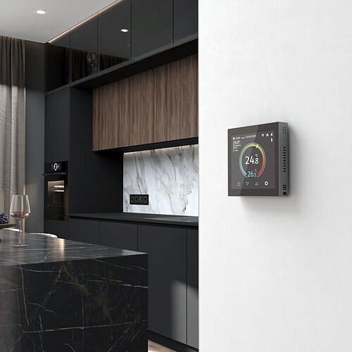 Сенсорный терморегулятор с LCD дисплеем с функцией WI-FI Werkel W1851108 Черный глянцевый