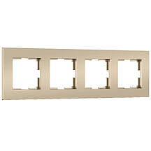 Рамка Slab на 4 поста Werkel W0042911 Шампань матовый