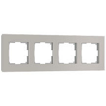 Рамка на 4 поста Senso Werkel W0043117 (Стекло матовое, дымчатый soft-touch)