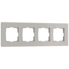 Рамка на 4 поста Senso Werkel W0043117 (Стекло матовое, дымчатый soft-touch)
