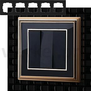 Рамка Palacio на 5 пост Werkel WL17-Frame-05 Золото / черный