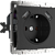 Розетка с заземлением, шторками и USBх2 Werkel W1171508 Черная матовая