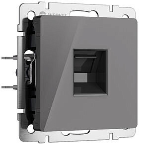 Розетка Ethernet RJ-45 Werkel W1181044 Графит акрил