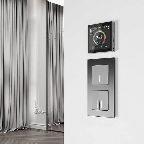 Сенсорный терморегулятор с LCD дисплеем с функцией WI-FI Werkel W1851108 Черный глянцевый