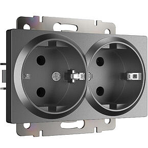 Розетка двойная с заземлением Werkel W1172064 Графит матовый