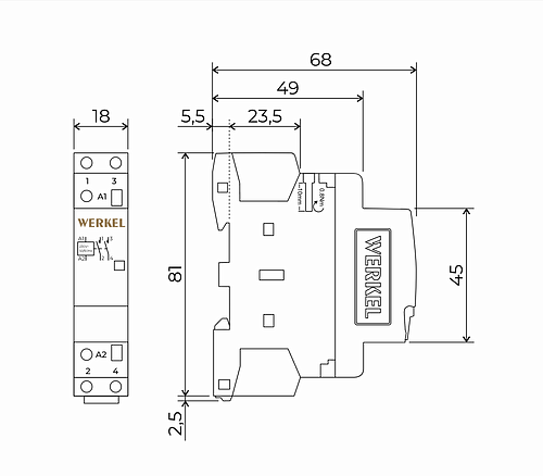 Контактор модульный 20 A 2NO (1 мод.) W941M20O