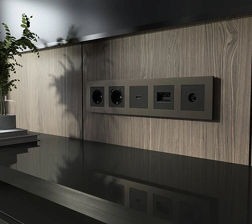 Рамка Slab на 5 постов Werkel W0052963 Бронза матовый